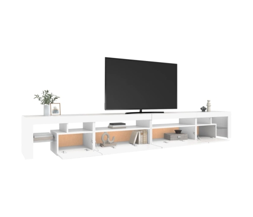 vidaXL Mueble de TV con luces LED blanco 290x36,5x40 cm