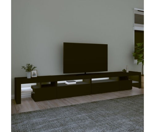 Mueble de TV con luces LED negro 290x36,5x40 cm