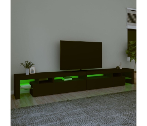 vidaXL Mueble de TV con luces LED negro 290x36,5x40 cm