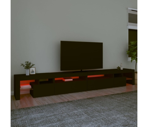 Mueble de TV con luces LED negro 290x36,5x40 cm