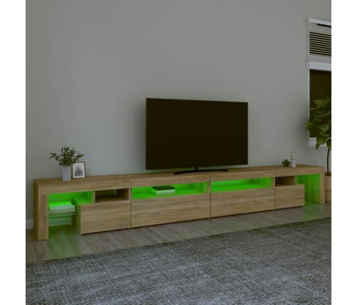 Mueble de TV con luces LED color roble Sonoma 290x36,5x40 cm