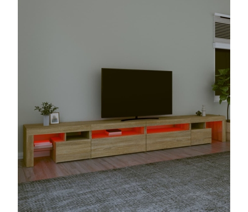 Mueble de TV con luces LED color roble Sonoma 290x36,5x40 cm