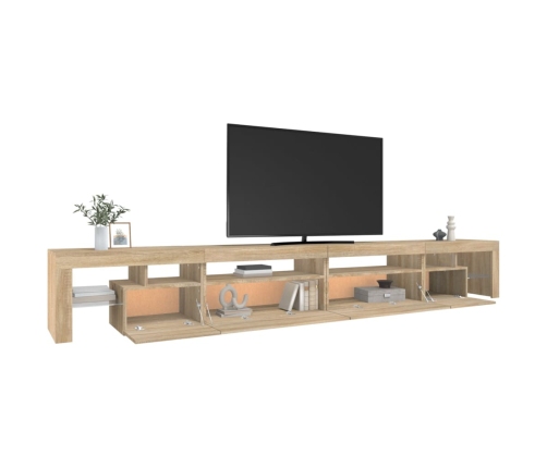 Mueble de TV con luces LED color roble Sonoma 290x36,5x40 cm