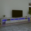 Mueble de TV con luces LED gris hormigón 290x36,5x40 cm