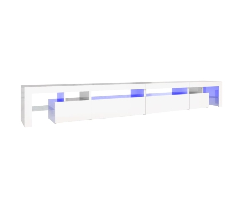 Mueble de TV con luces LED blanco brillante 290x36,5x40 cm