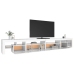 Mueble de TV con luces LED blanco brillante 290x36,5x40 cm