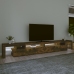 Mueble de TV con luces LED color roble ahumado 290x36,5x40 cm