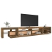 Mueble de TV con luces LED color roble ahumado 290x36,5x40 cm