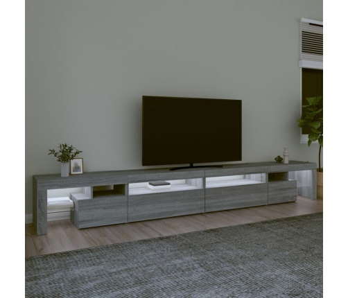 vidaXL Mueble de TV con luces LED gris Sonoma 290x36,5x40 cm