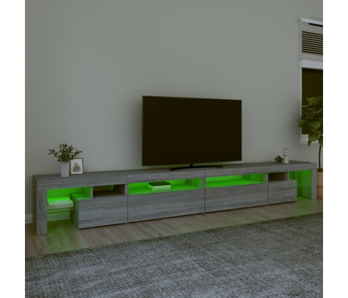 vidaXL Mueble de TV con luces LED gris Sonoma 290x36,5x40 cm