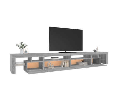 vidaXL Mueble de TV con luces LED gris Sonoma 290x36,5x40 cm