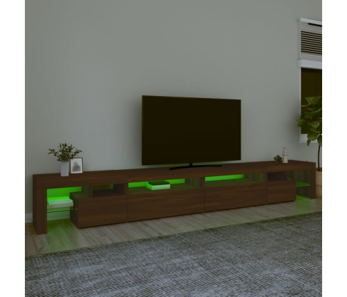 Mueble de TV con luces LED marrón roble 290x36,5x40 cm