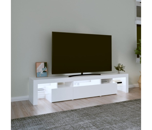 Mueble de TV con luces LED blanco 200x36,5x40 cm