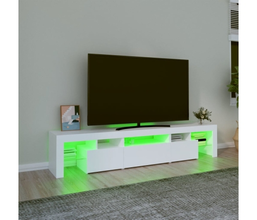 Mueble de TV con luces LED blanco 200x36,5x40 cm