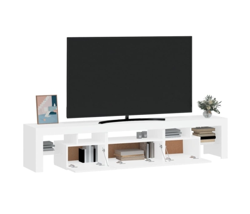 Mueble de TV con luces LED blanco 200x36,5x40 cm