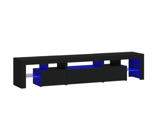 Mueble de TV con luces LED Negro 200x36,5x40 cm