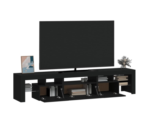 Mueble de TV con luces LED Negro 200x36,5x40 cm