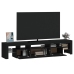 Mueble de TV con luces LED Negro 200x36,5x40 cm