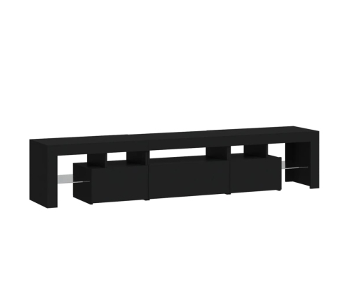 Mueble de TV con luces LED Negro 200x36,5x40 cm