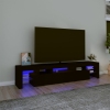 Mueble de TV con luces LED Negro 200x36,5x40 cm