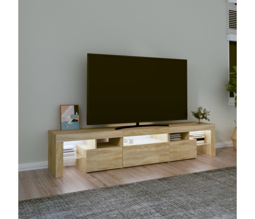 Mueble de TV con luces LED roble Sonoma 200x36,5x40 cm