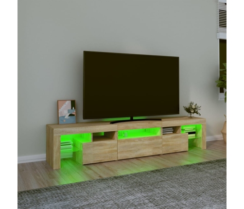 Mueble de TV con luces LED roble Sonoma 200x36,5x40 cm