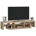 Mueble de TV con luces LED roble Sonoma 200x36,5x40 cm