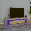 Mueble de TV con luces LED roble Sonoma 200x36,5x40 cm