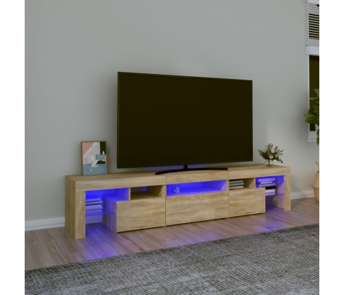 Mueble de TV con luces LED roble Sonoma 200x36,5x40 cm