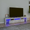 Mueble de TV con luces LED gris hormigón 200x36,5x40 cm