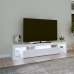 Mueble de TV con luces LED blanco brillante 200x36,5x40 cm