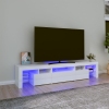 Mueble de TV con luces LED blanco brillante 200x36,5x40 cm