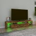 Mueble de TV con luces LED color roble ahumado 200x36,5x40 cm