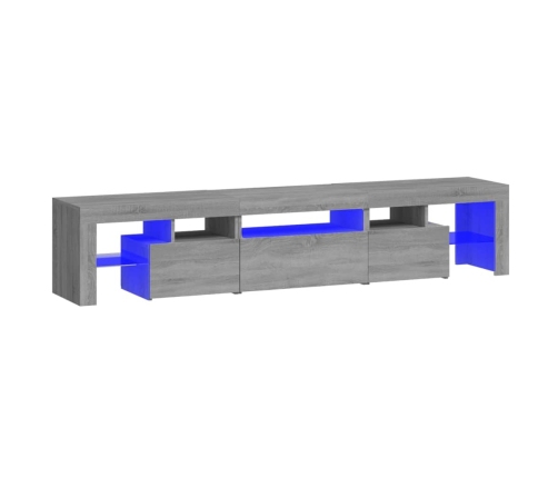 Mueble de TV con luces LED gris Sonoma 200x36,5x40 cm