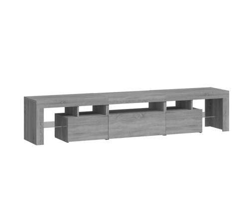 Mueble de TV con luces LED gris Sonoma 200x36,5x40 cm