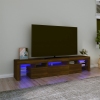 vidaXL Mueble de TV con luces LED marrón roble 200x36,5x40 cm