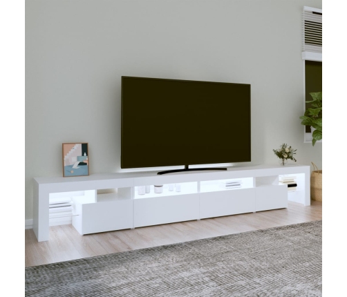 Mueble de TV con luces LED blanco 260x36,5x40 cm