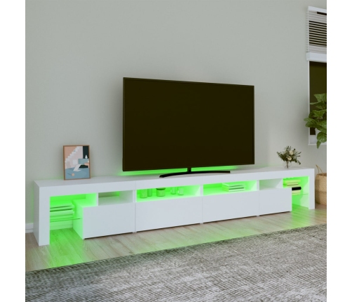 Mueble de TV con luces LED blanco 260x36,5x40 cm