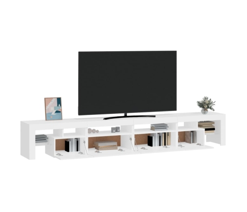 Mueble de TV con luces LED blanco 260x36,5x40 cm