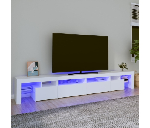 Mueble de TV con luces LED blanco 260x36,5x40 cm