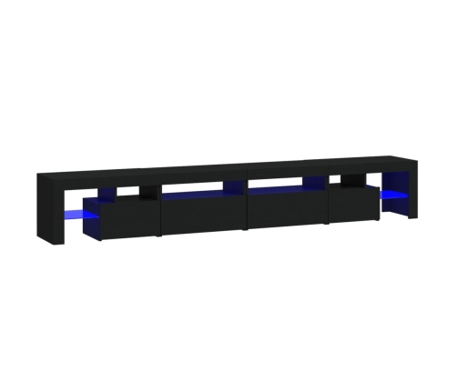 Mueble de TV con luces LED Negro 260x36,5x40 cm