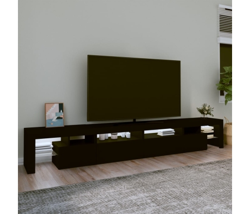 Mueble de TV con luces LED Negro 260x36,5x40 cm