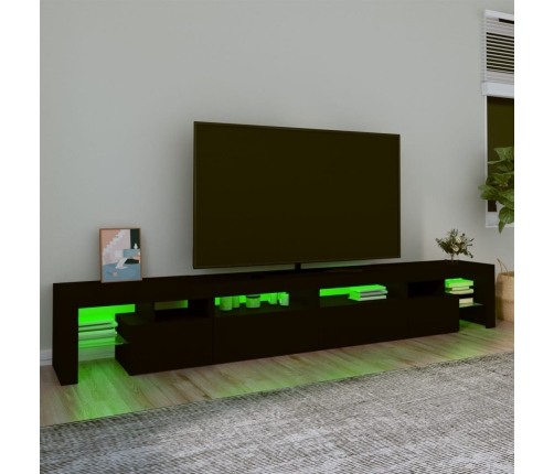 Mueble de TV con luces LED Negro 260x36,5x40 cm