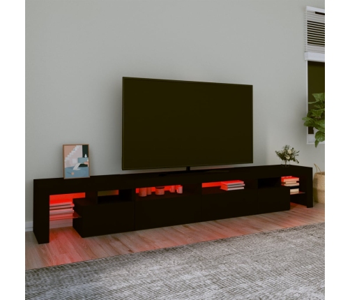 Mueble de TV con luces LED Negro 260x36,5x40 cm