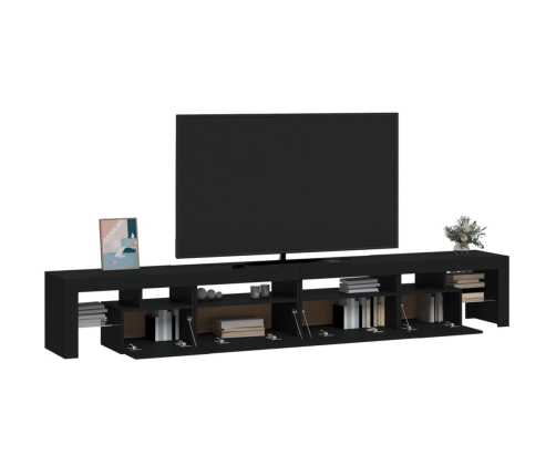 Mueble de TV con luces LED Negro 260x36,5x40 cm