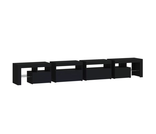 Mueble de TV con luces LED Negro 260x36,5x40 cm