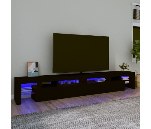 Mueble de TV con luces LED Negro 260x36,5x40 cm