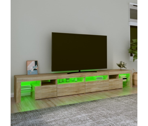 vidaXL Mueble de TV con luces LED roble Sonoma 260x36,5x40 cm