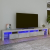 vidaXL Mueble de TV con luces LED gris hormigón 260x36,5x40 cm