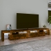 Mueble de TV con luces LED color roble ahumado 260x36,5x40 cm